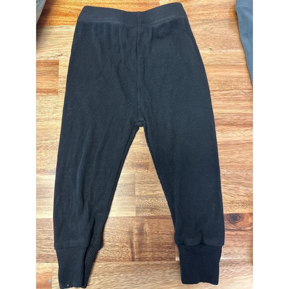 Set of 2 Pairs of ribbed joggers by Little Bipsy Size 12-18 months black gray - Picture 2 of 5